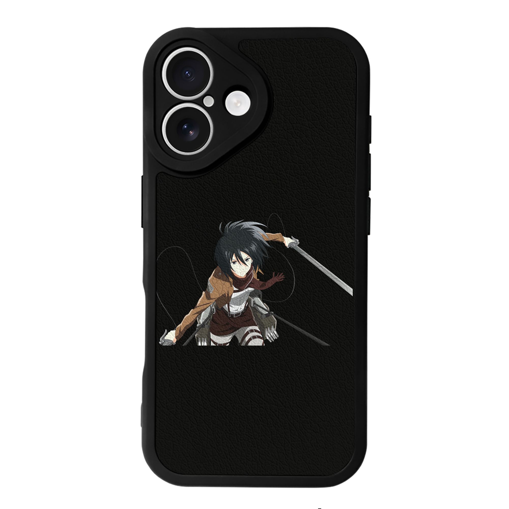 （画像用） 進撃の巨人 ミカサ·アッカーマン Attack on Titan Mikasa Ackerman 【iPhone 16シリーズ対応】シリコンスマホケース（レザー調） 材質：シリコン